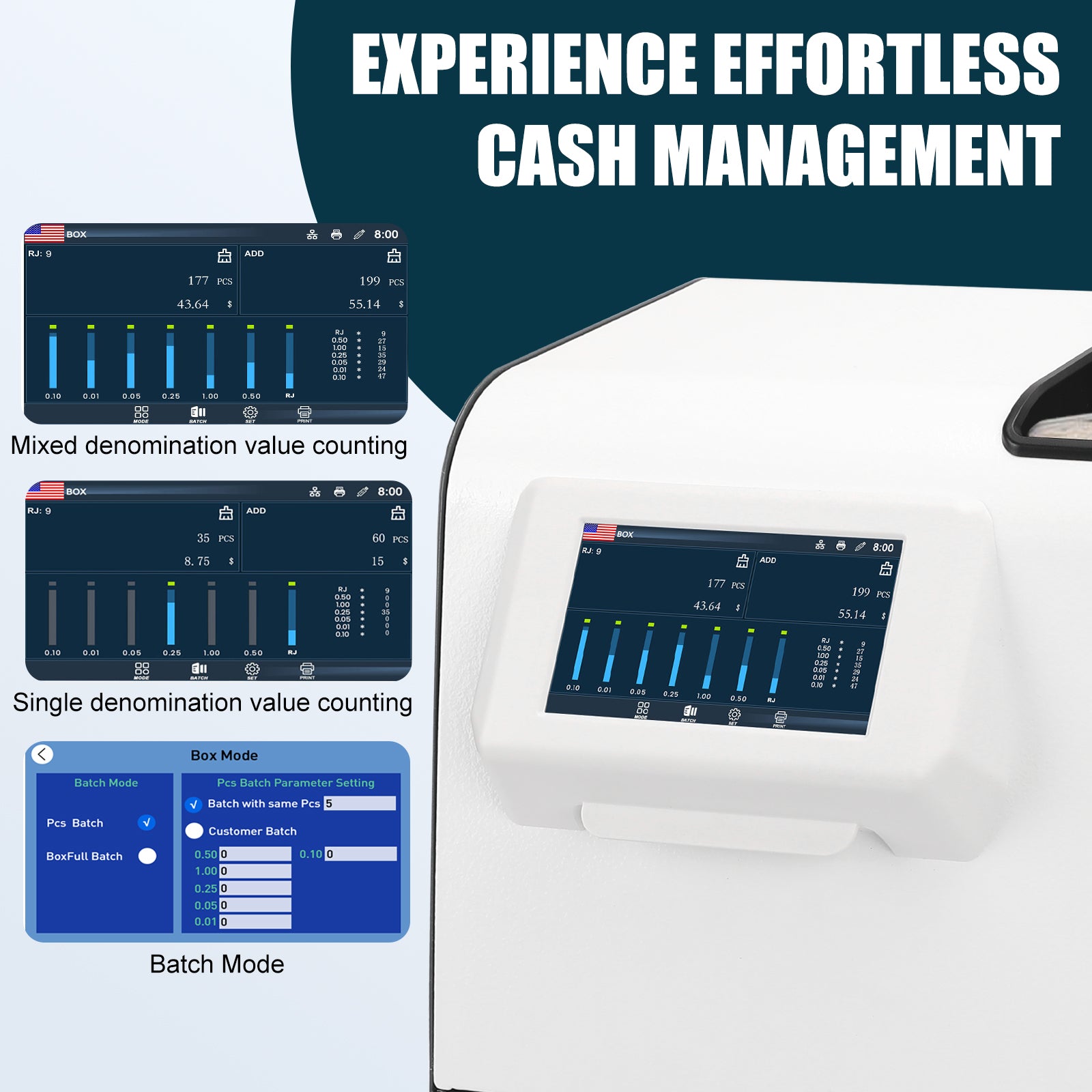 Cassida C200 Coin Counter - Coin Sorter: 300 Coins/Min Count