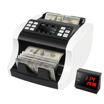 Multi-Currency Mixed Denomination Money Counter NUCOUN VC-1 | Commercial Grade Bill Value Counter with CIS UV MG IR Counterfeit Detection, Compact Heavy Duty Design for Small Business, Retail, Office