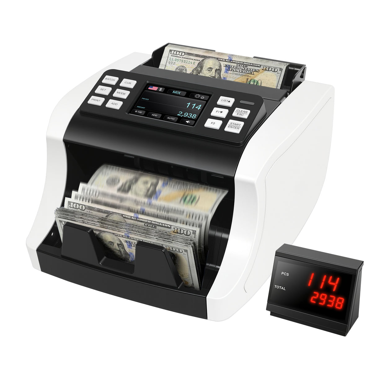 Multi-Currency Mixed Denomination Money Counter NUCOUN VC-1 | Commercial Grade Bill Value Counter with CIS UV MG IR Counterfeit Detection, Compact Heavy Duty Design for Small Business, Retail, Office