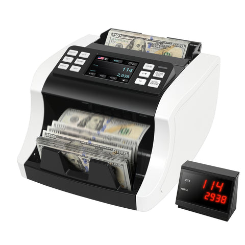 Multi-Currency Mixed Denomination Money Counter NUCOUN VC-1 | Commercial Grade Bill Value Counter with CIS UV MG IR Counterfeit Detection, Compact Heavy Duty Design for Small Business, Retail, Office