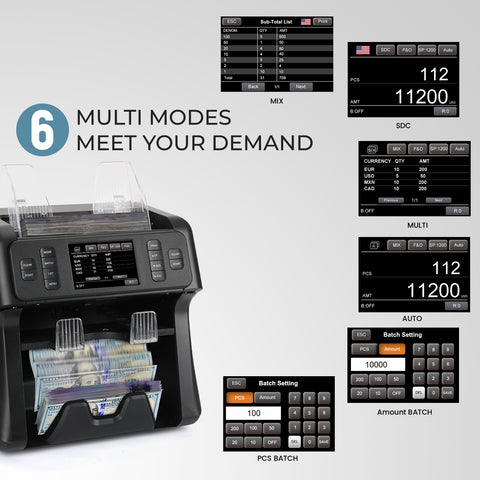 NUCOUN VS-35 Mixed Denomination Money Counter with Reject Pocket and CIS Technology