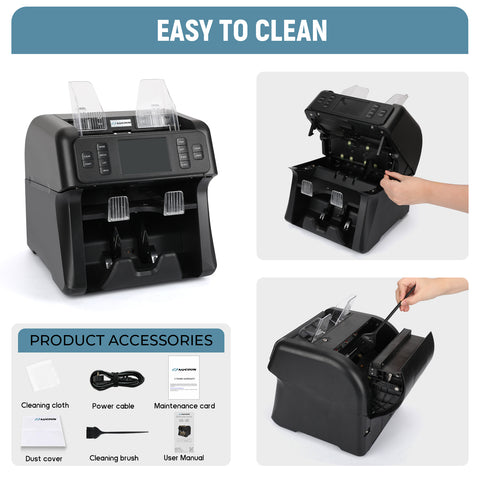 NUCOUN VS-35 Mixed Denomination Money Counter with Reject Pocket and CIS Technology